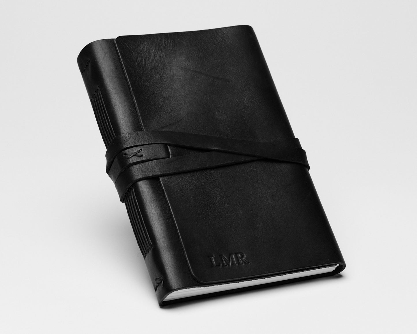 Personalized Leather Journal - Natural color with wrap closure