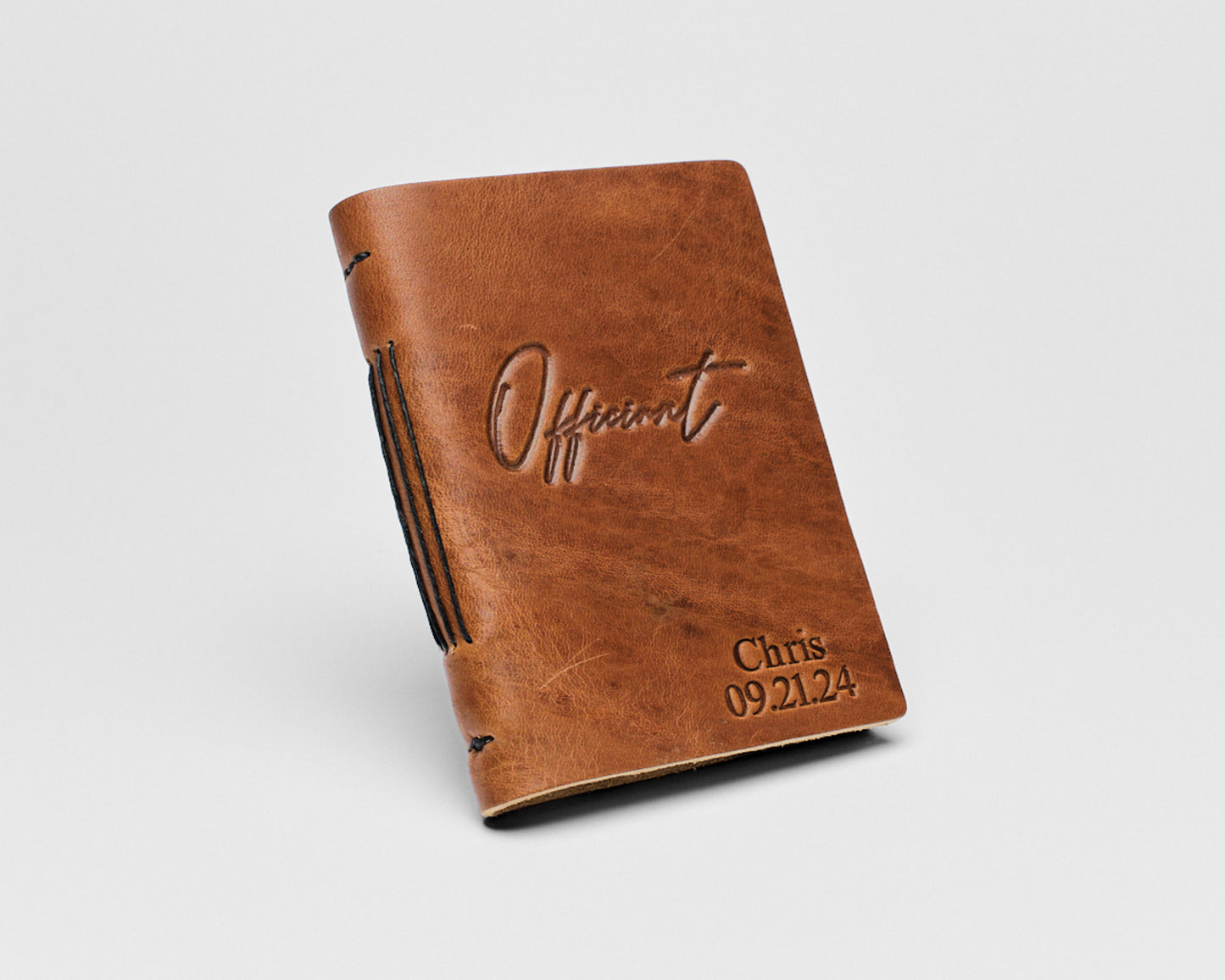 Personalized Leather Wedding Guestbook, Vow book & Officiant book set