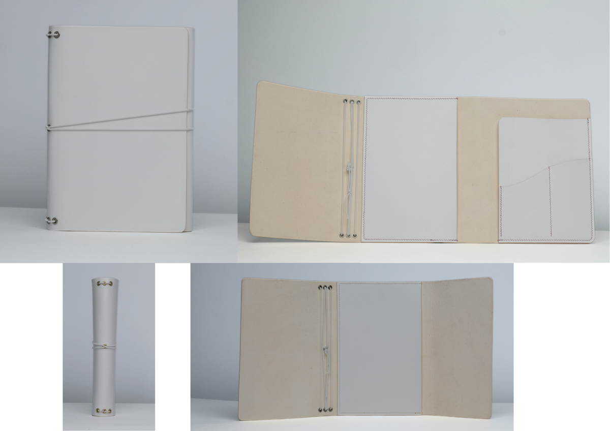 A5 Alabaster trifold with pockets