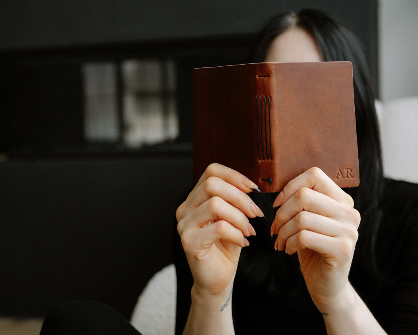 Personalized Leather Pocket Notebook 3.5x5" (Tan Color)