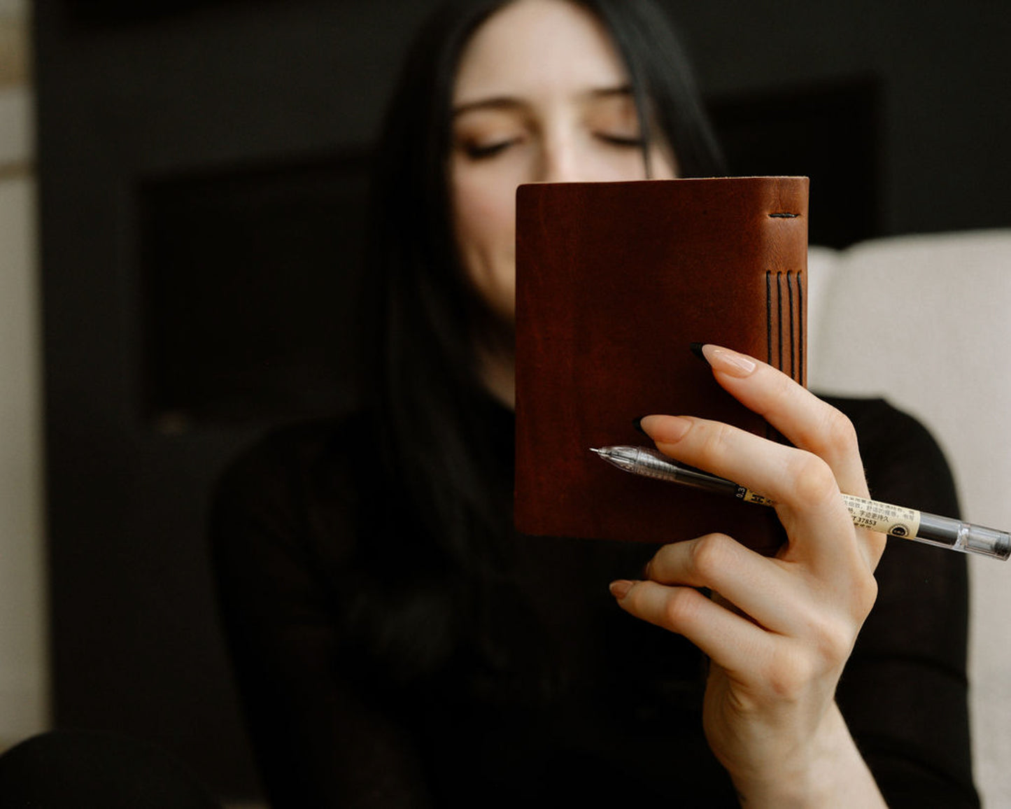 Personalized Leather Pocket Notebook 3.5x5" (Tan Color)