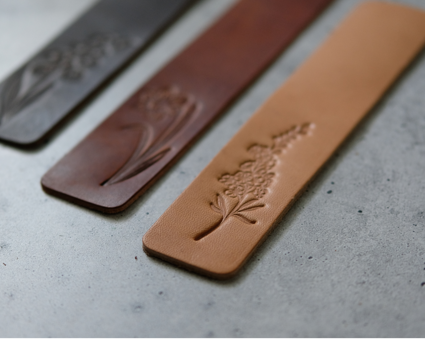 Personalized Leather Bookmark with Birth Month Flower