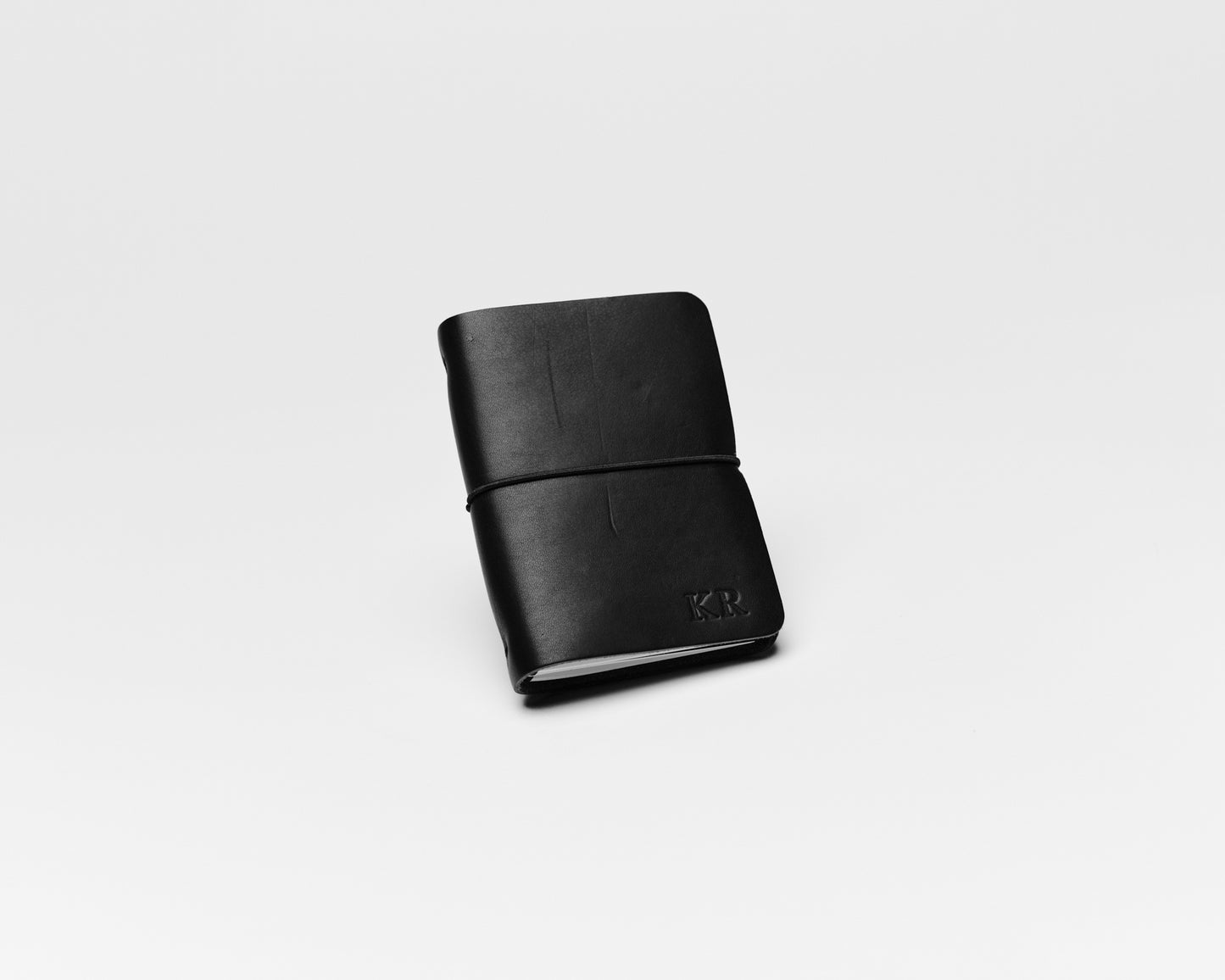 REFILLABLE Personalized Leather Pocket Notebook - Black