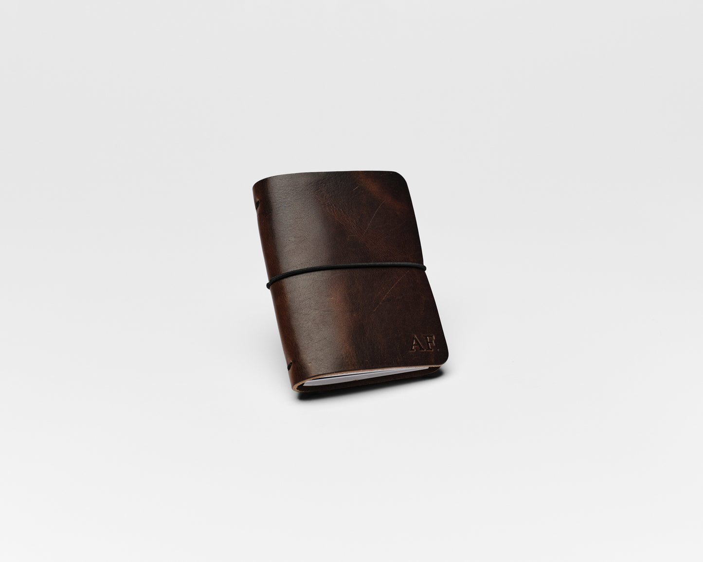 REFILLABLE Personalized Leather Pocket Notebook - Black