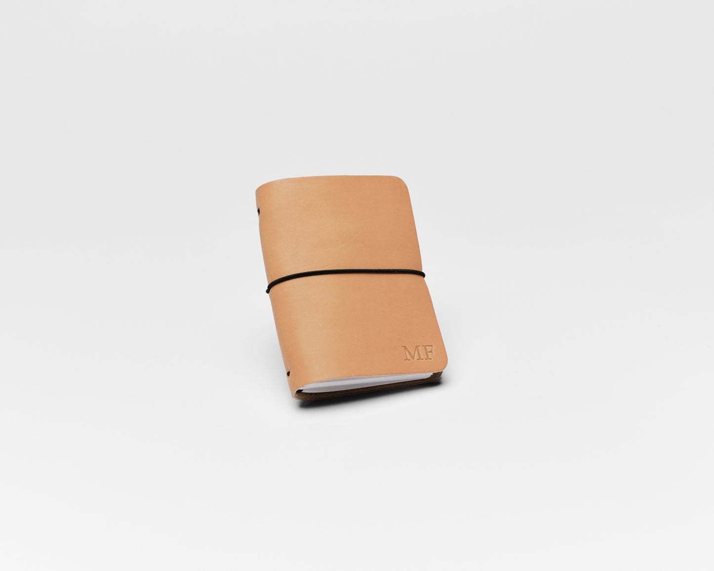 REFILLABLE Personalized Leather Pocket Notebook - Black