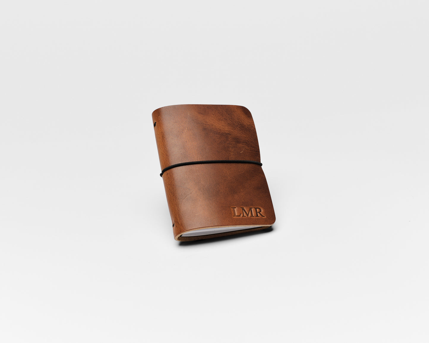 REFILLABLE Personalized Leather Pocket Notebook - Black
