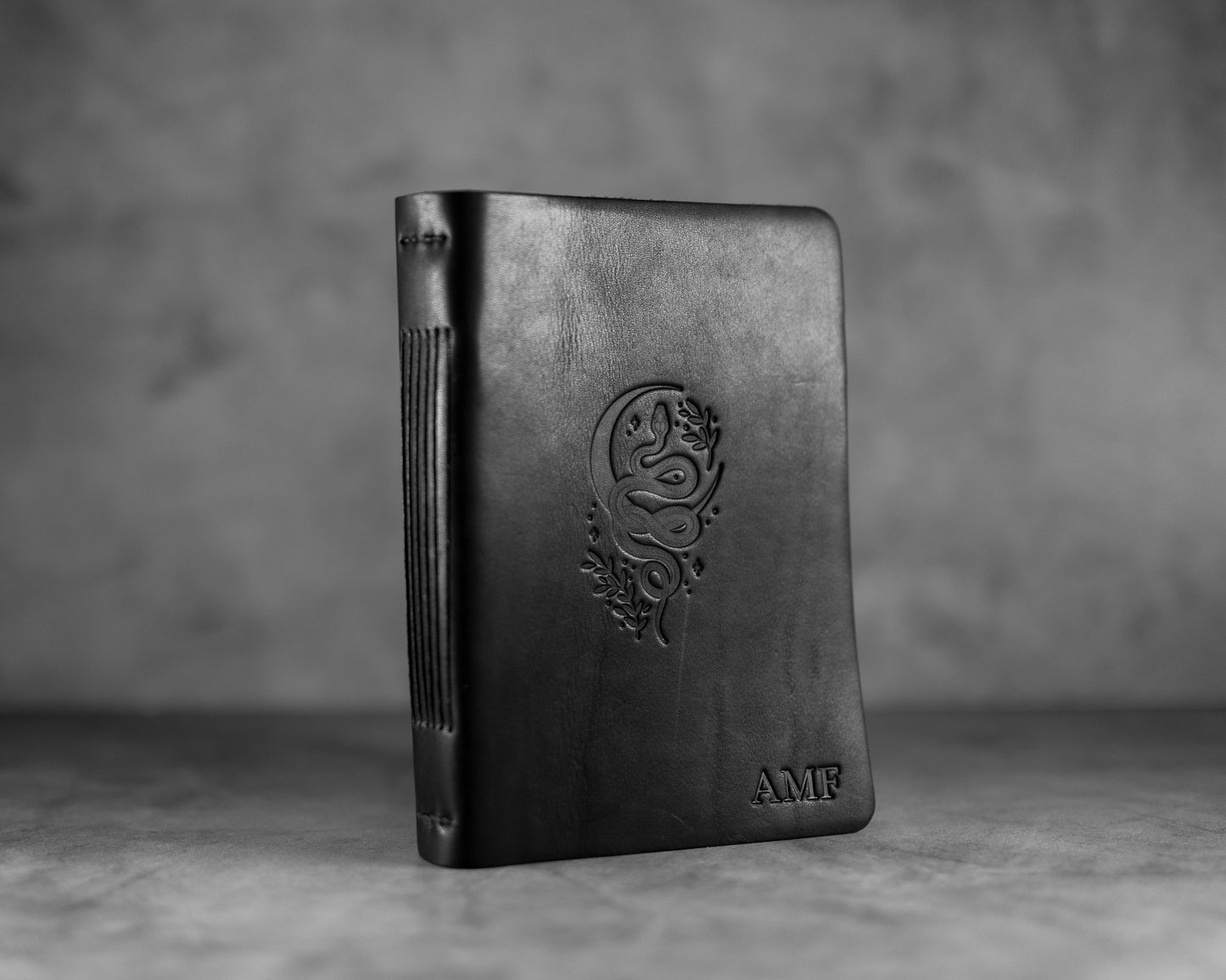 PERSONALIZED LEATHER JOURNAL WITH MOONS