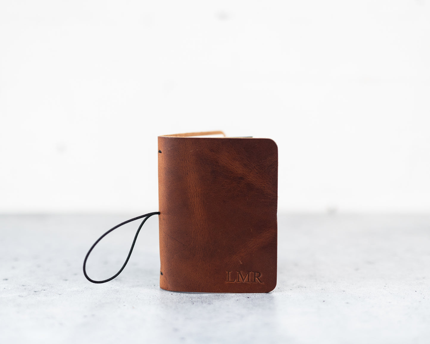 REFILLABLE Personalized Leather Pocket Notebook - Black