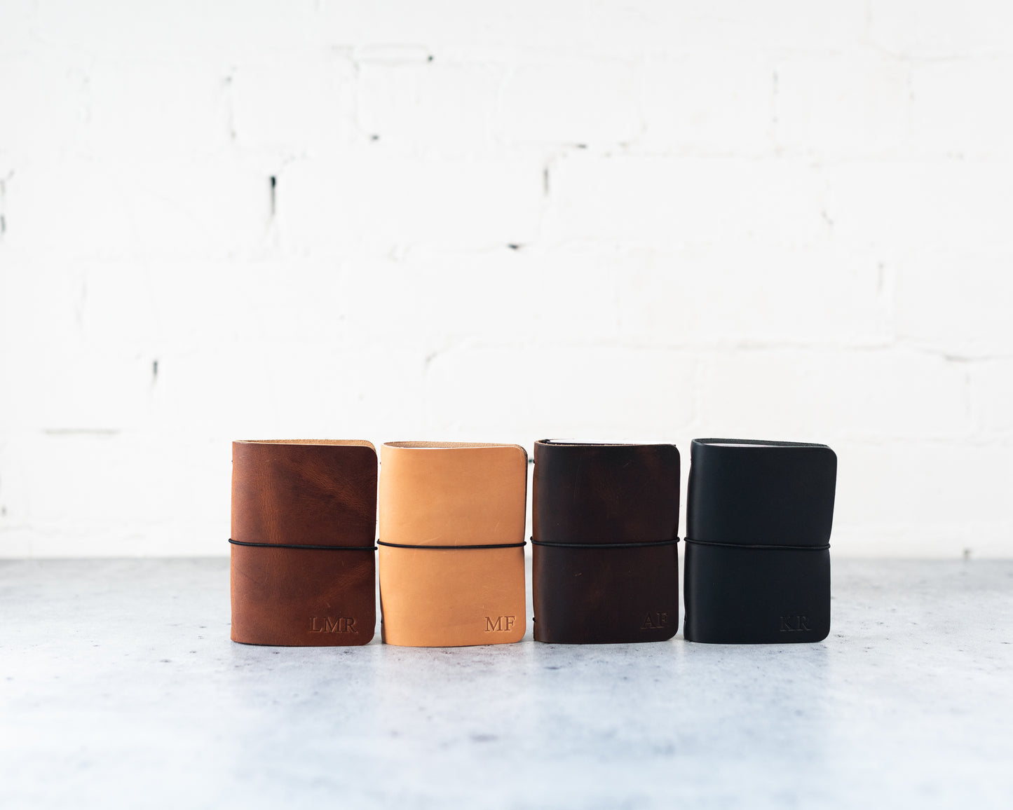 REFILLABLE Personalized Leather Pocket Notebook - Black
