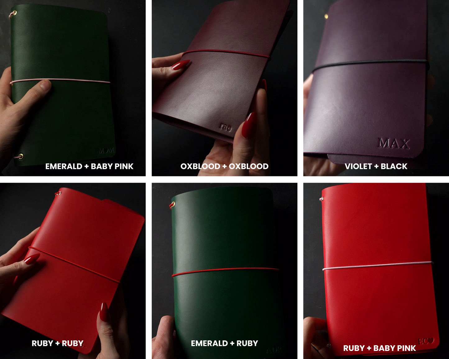 Refillable trifold leather journal cover - Inserts sold seperately