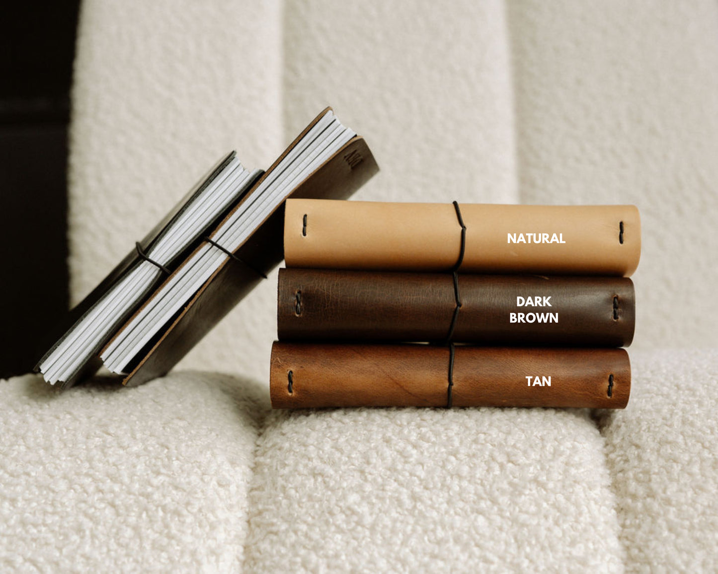 REFILLABLE Personalized Leather Pocket Notebook - Black