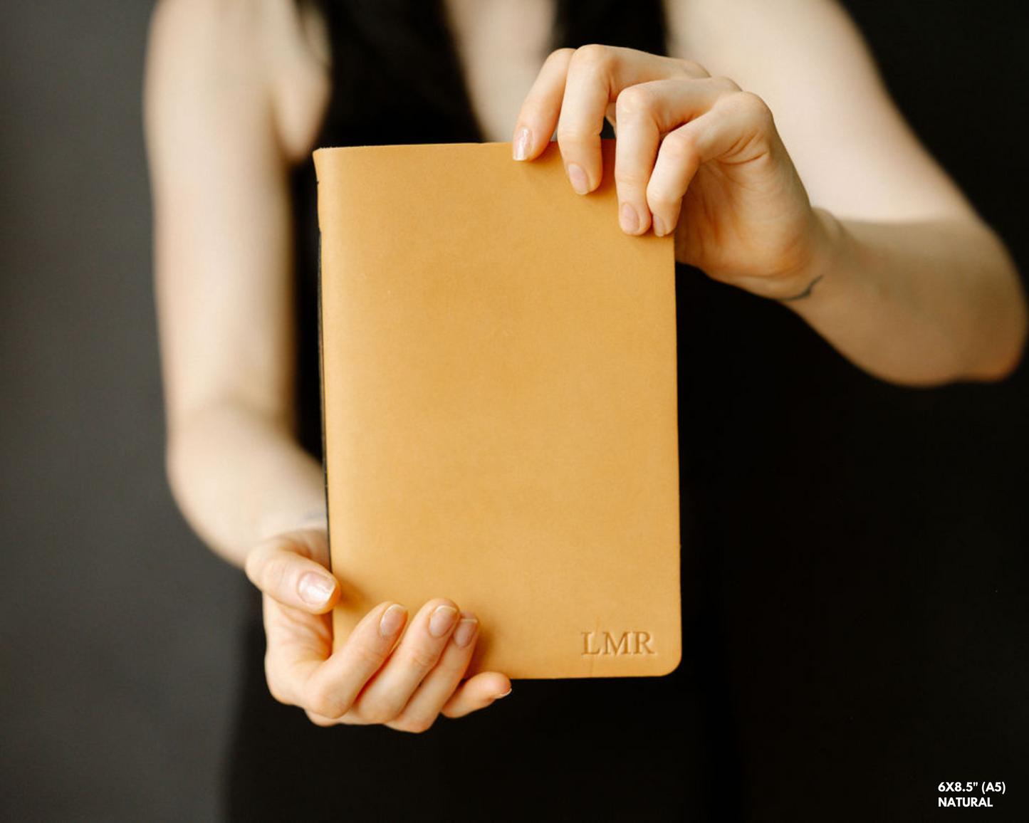 Personalized Leather Journal with Mushrooms