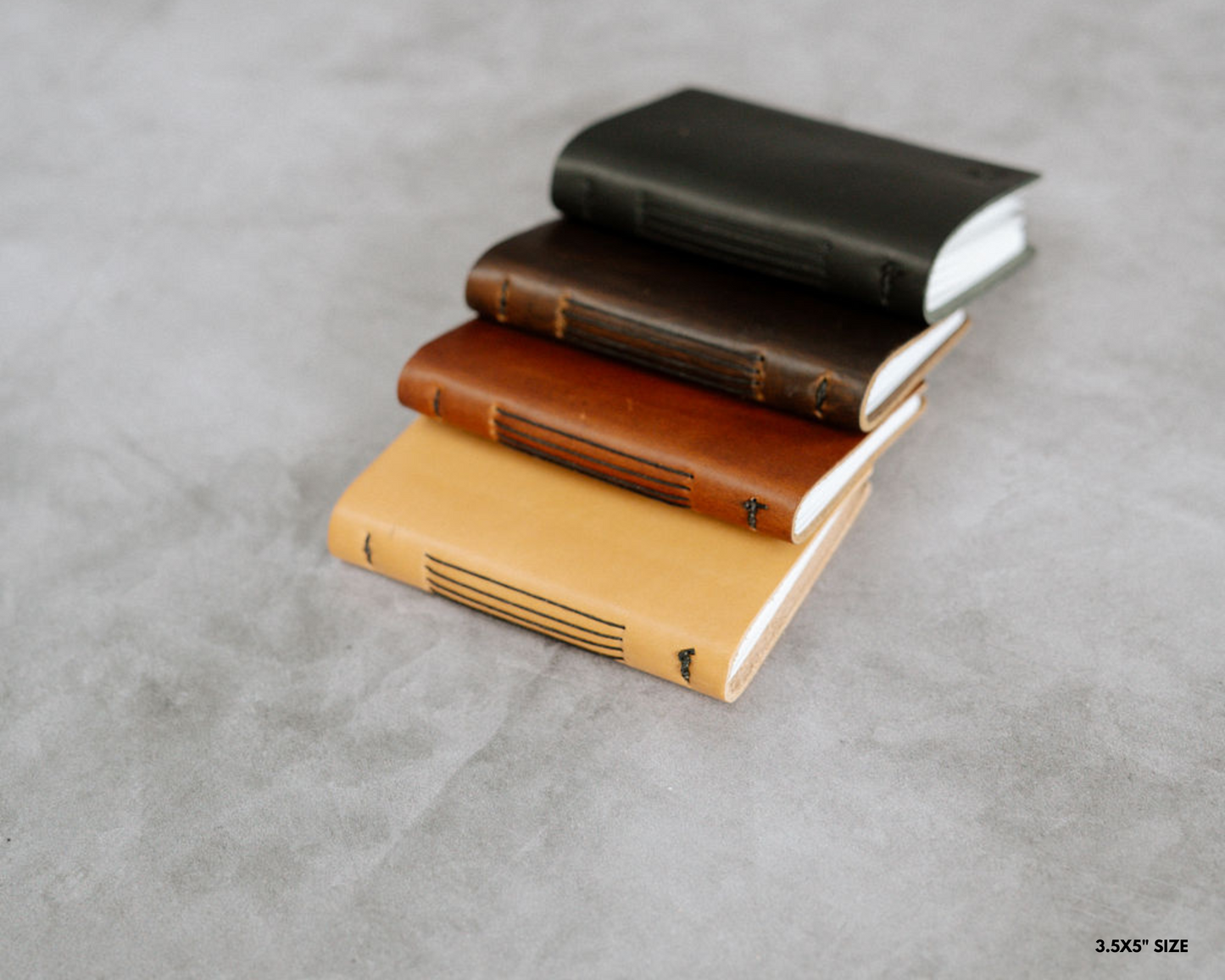 Personalized Leather Pocket Notebook 3.5x5" (Tan Color)