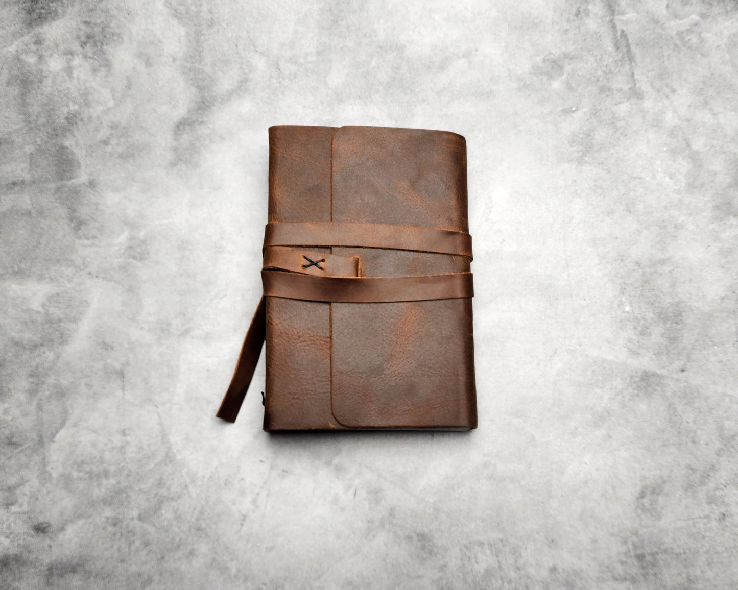 A6 (4x6")  180 pages, LINED Leather Journal with discontinued leather