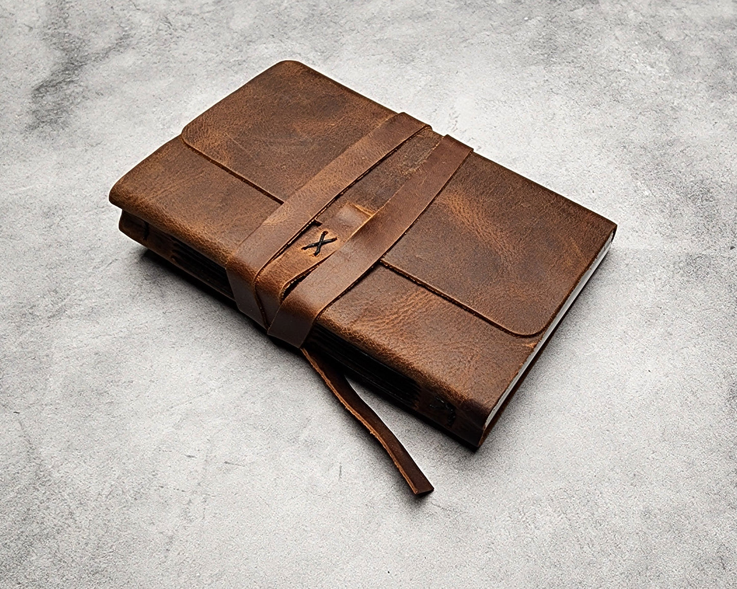 A6 (4x6")  180 pages, LINED Leather Journal with discontinued leather