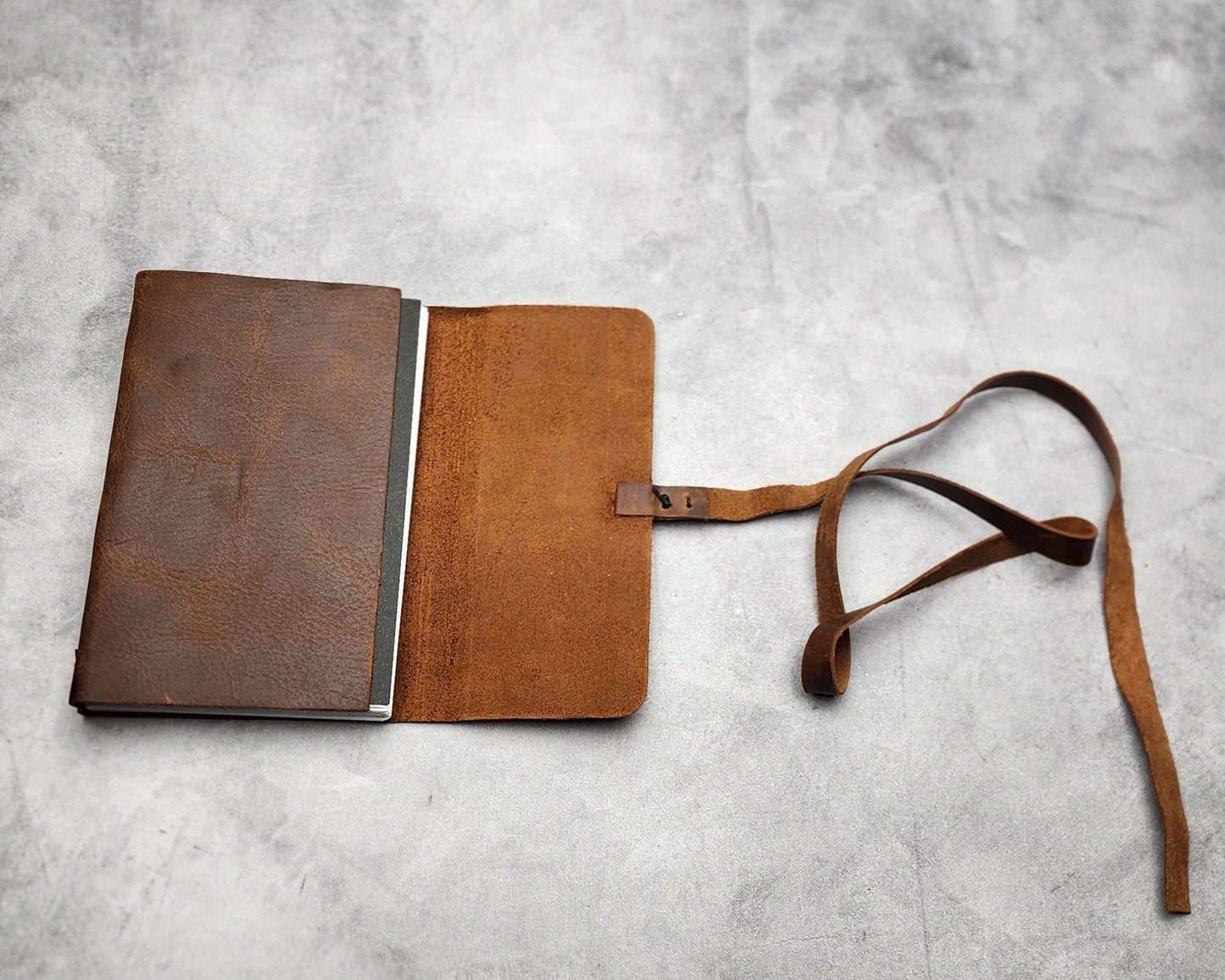 A6 (4x6")  180 pages, LINED Leather Journal with discontinued leather
