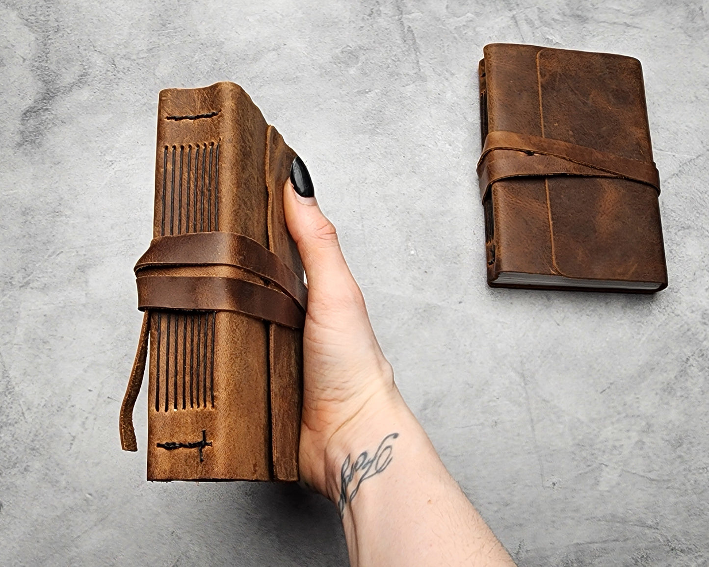 A6 (4x6")  180 pages, LINED Leather Journal with discontinued leather