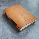 Personalized Leather Journal with Phases of the Moon