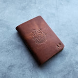 Personalized Leather Journal with Mushrooms