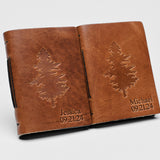 Personalized Leather Vow Books | Tree Silouette