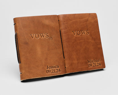 Personalized Leather Vow Books - VOWS