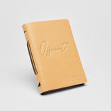 Personalized Leather Officiant Book - (cursive) Tan