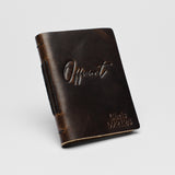Personalized Leather Officiant Book - (cursive) Tan