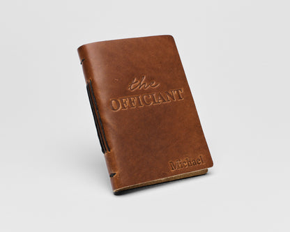 Personalized Leather Vow Books & Officiant Book Set | His & Her Vows