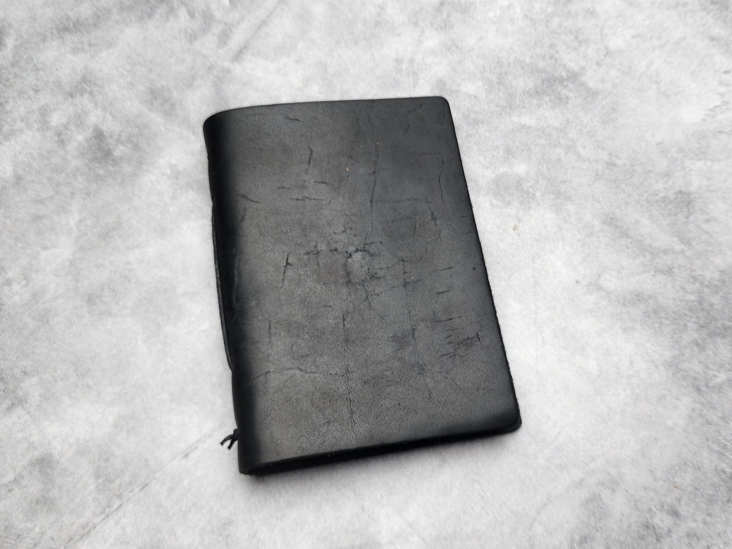 Misfits sale - 3.5x5" size Leather Pocket Journal with lined pages - Black color (#18)