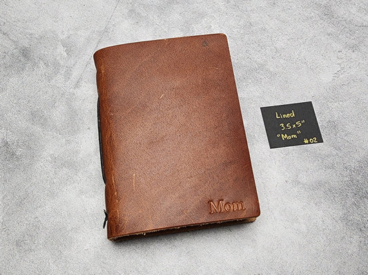 Misfits sale - 3.5x5" pocket leather journal with lined pages - Tan color (#02)