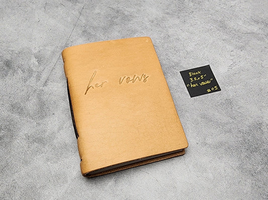 Misfits sale - 3.5x5" vow book with blank pages - Natural color (#05)