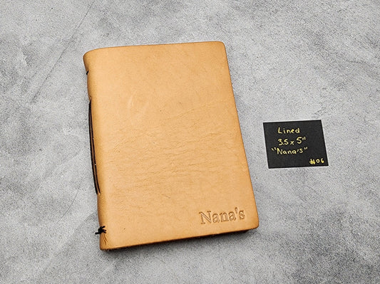 Misfits sale - 3.5x5" size Leather Pocket Journal with lined pages - Natural color (#06)
