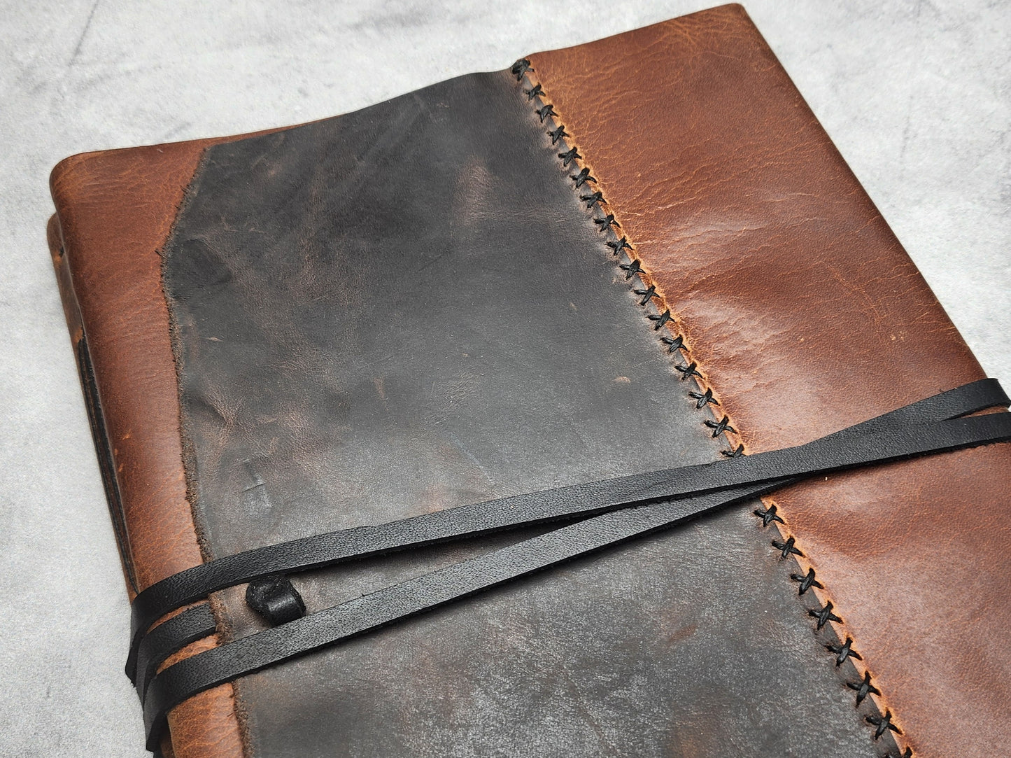B5 (8x10") Wrap leather journal with blank pages - ooak