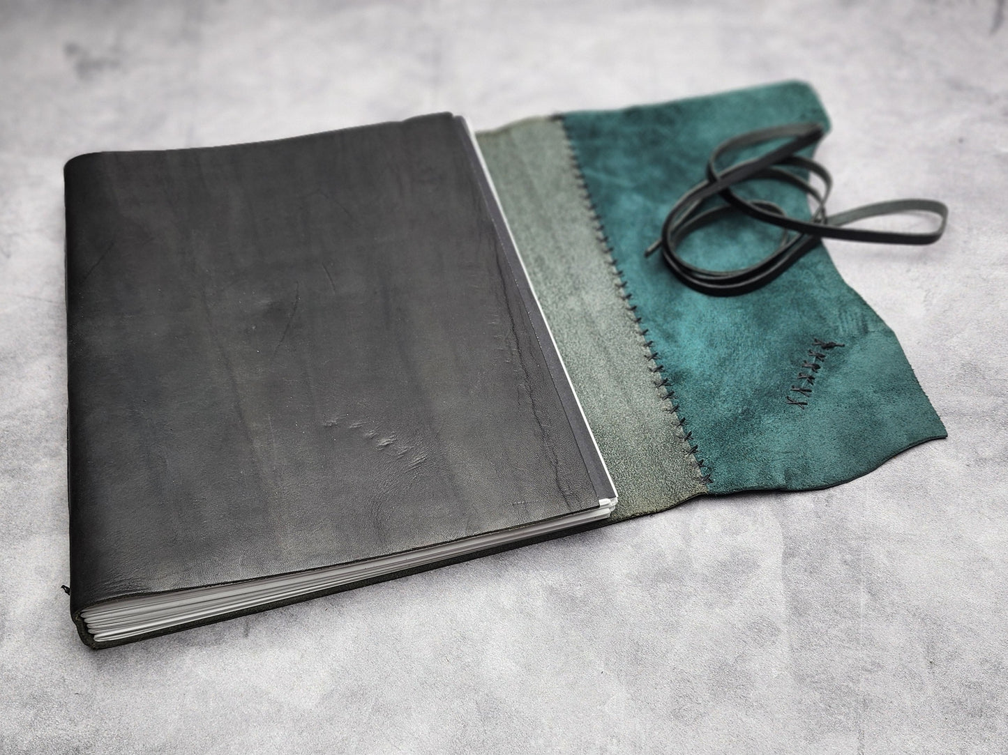 B5 (8x10") Wrap leather journal with blank pages (#12)