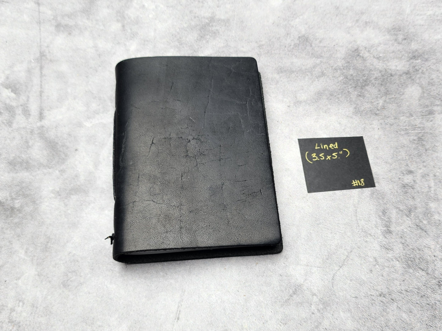 Misfits sale - 3.5x5" size Leather Pocket Journal with lined pages - Black color (#18)