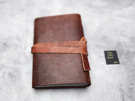 Misfits sale  - A6 (4x6") Wrap leather journal with blank pages - tan (#22)