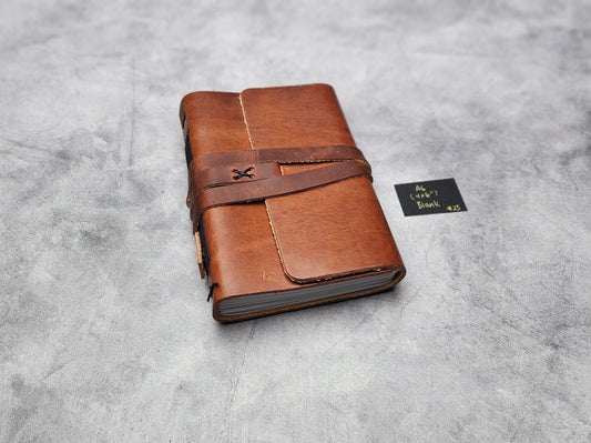 Misfits sale  - A6 (4x6") Wrap leather journal with blank pages - tan (#23)
