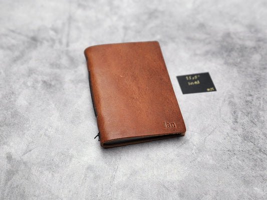 Misfits sale - 3.5x5" pocket leather journal with lined pages - Tan color (#25)