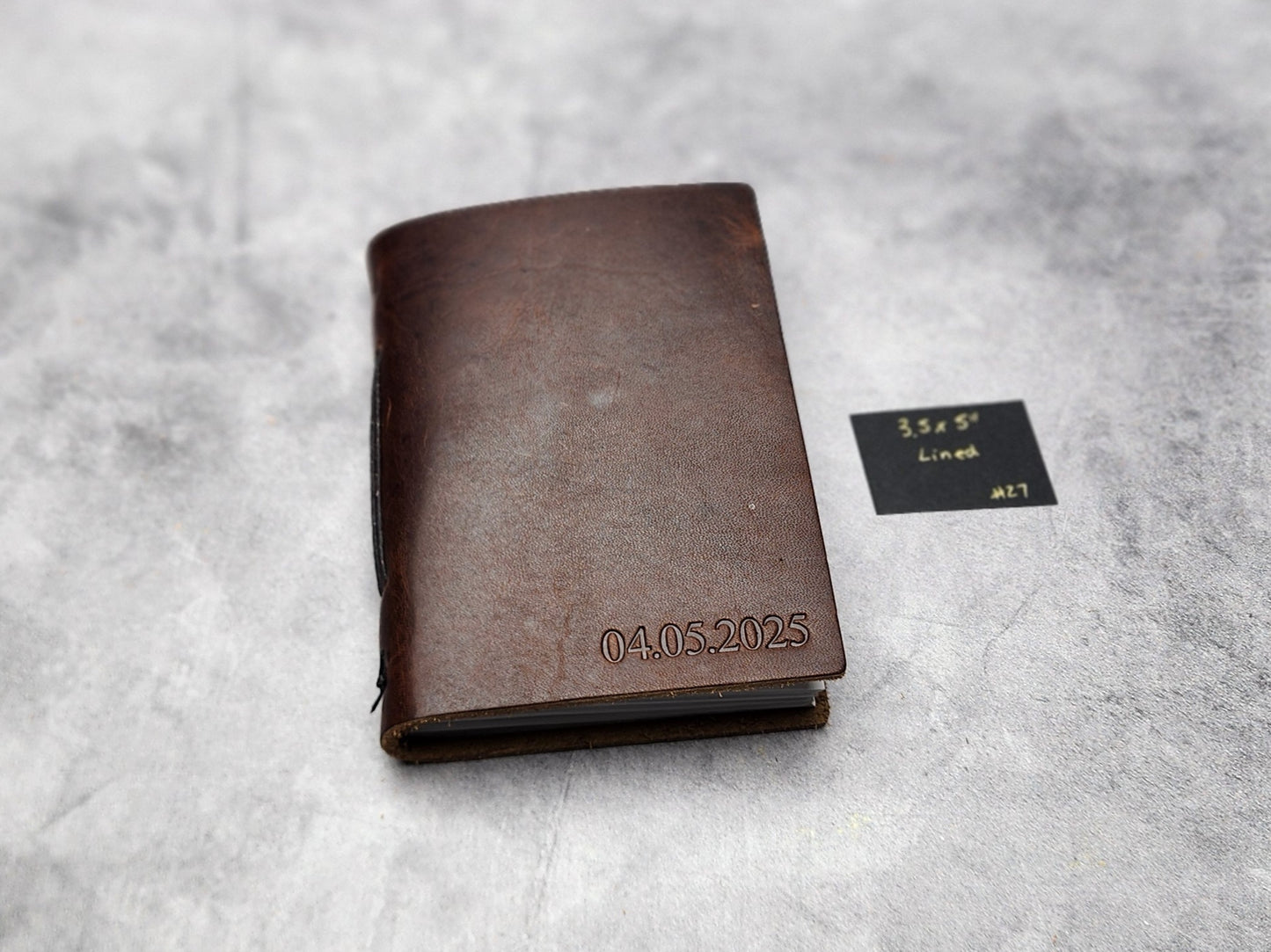 Misfits sale - 3.5x5" pocket leather journal with lined pages -Dark brown color (#27)