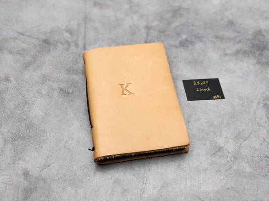 Misfits sale - 3.5x5" size Leather Pocket Journal with lined pages - Natural color (#31)