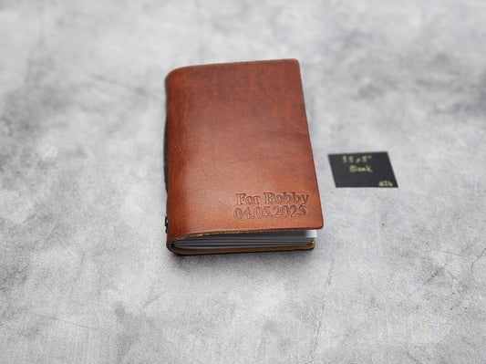 Misfits sale - 3.5x5" pocket leather journal with blank pages - Tan color (#26)