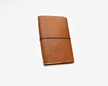 Refillable trifold leather journal cover - Inserts sold seperately