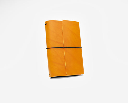 Saffron refillable trifold leather journal cover - Inserts sold seperately