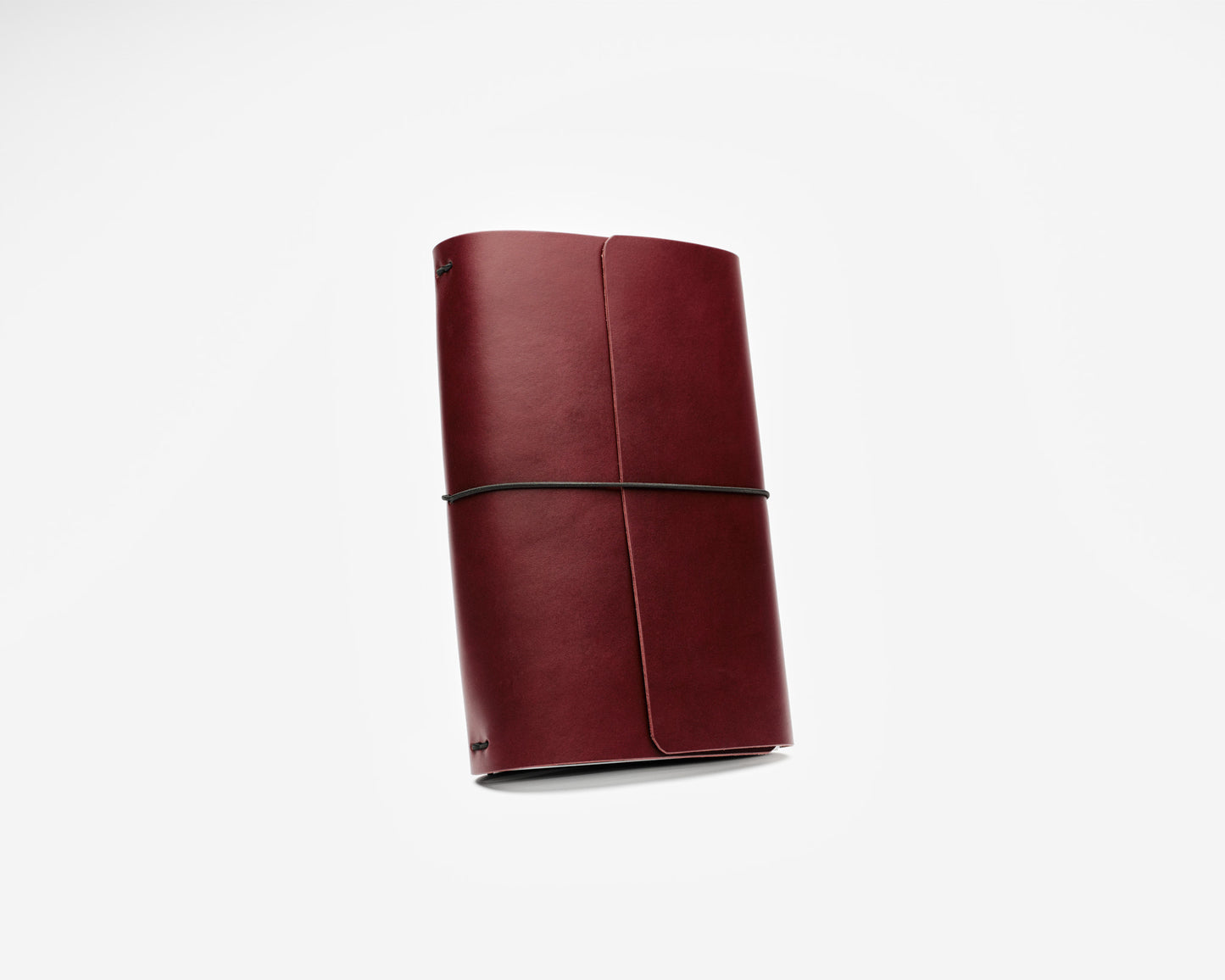 Trifold leather journal with back pocket