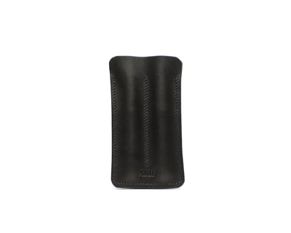 Leather Pen Case for 2 pens - Black
