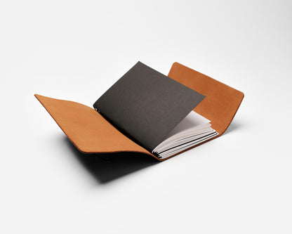 Refillable trifold leather journal cover - Inserts sold seperately