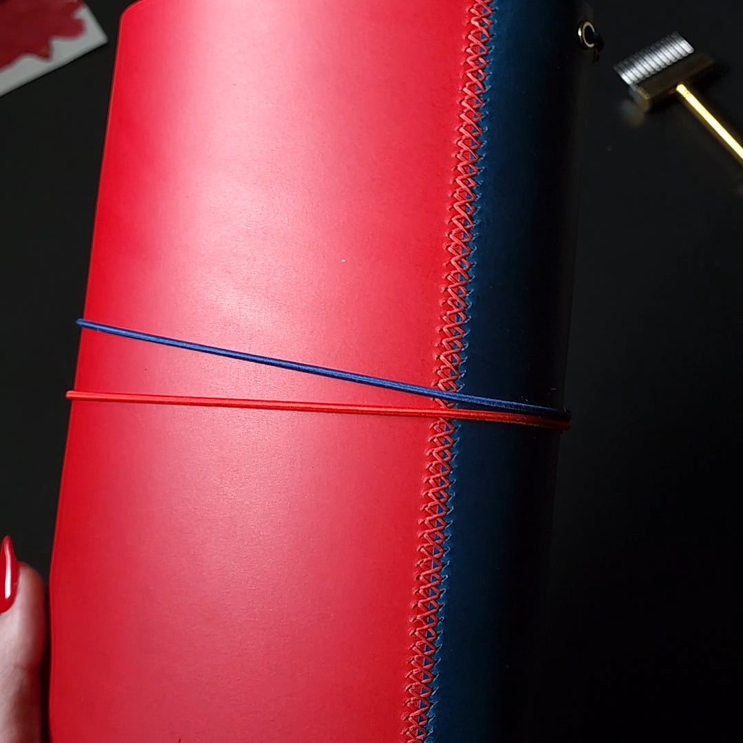 Two Tone Trifold Leather Journal Cover