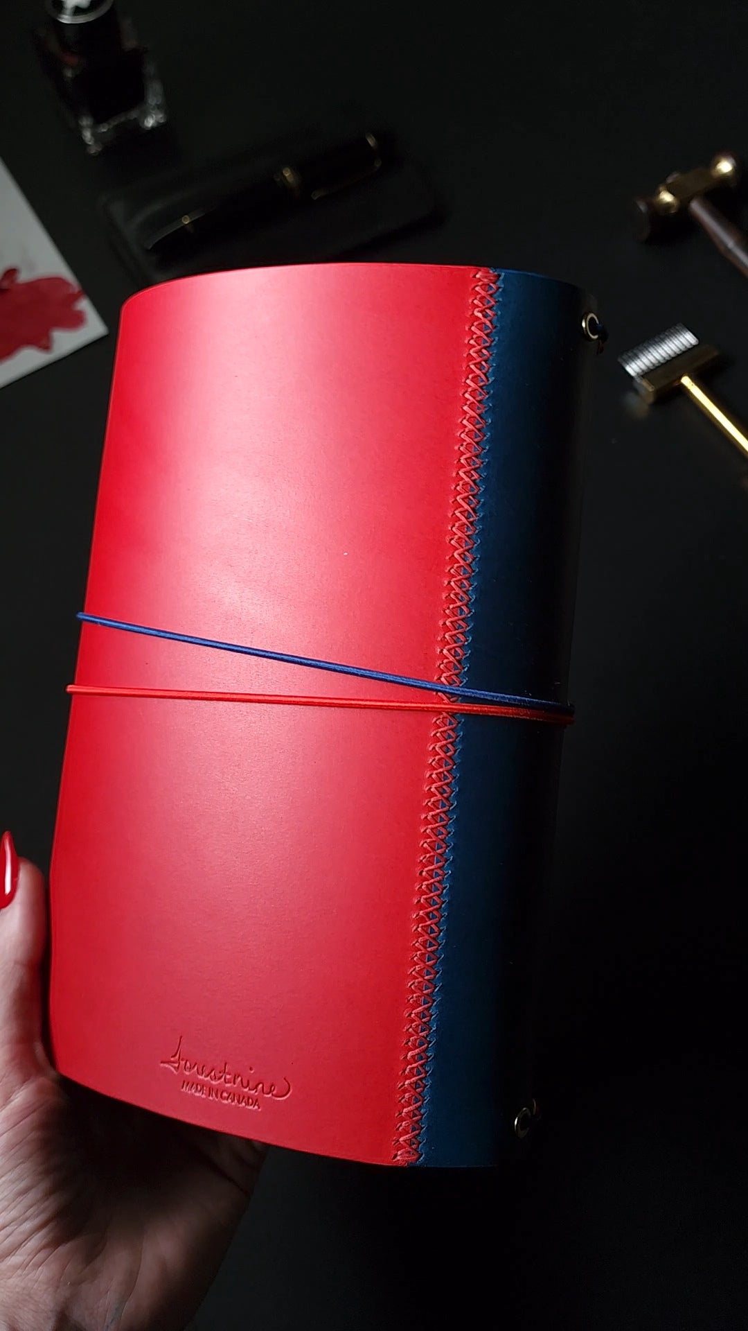 Two Tone Trifold Leather Journal Cover