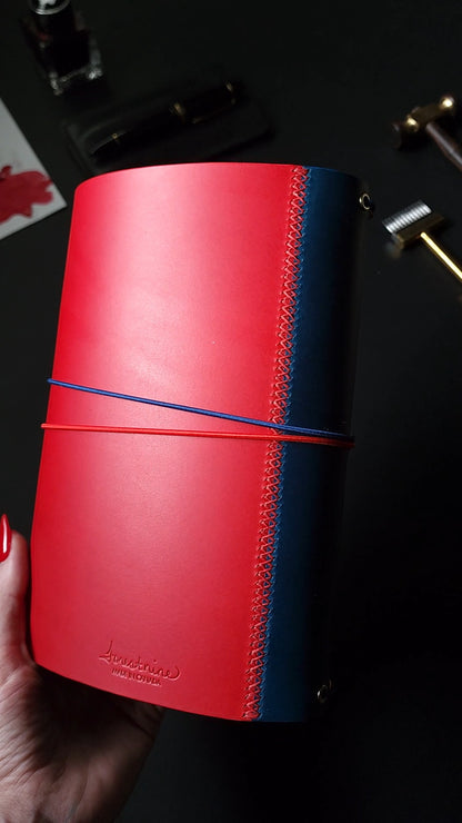 Two Tone Trifold Leather Journal Cover