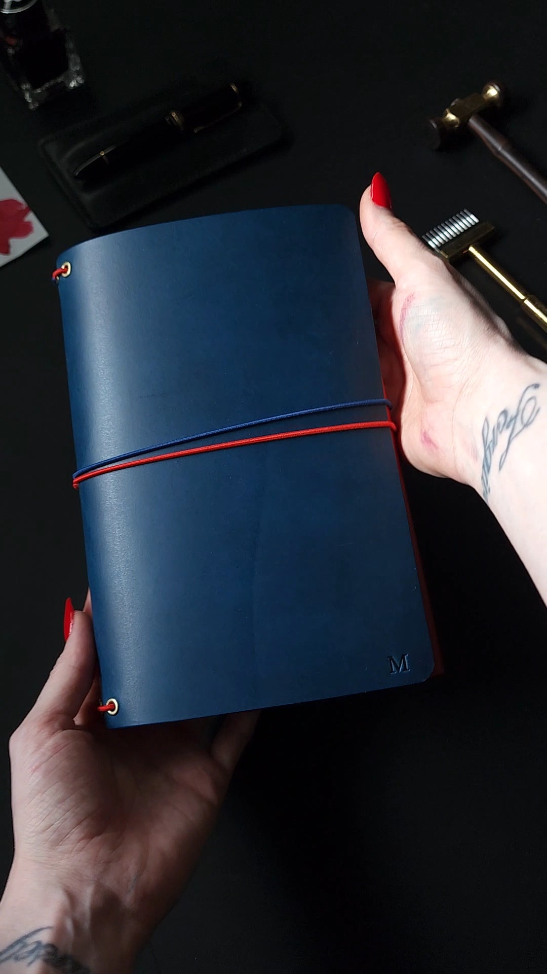 Two Tone Trifold Leather Journal Cover